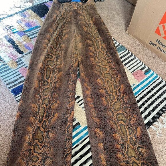 Oh Polly print pants wide leg 4 - Picture 1 of 7